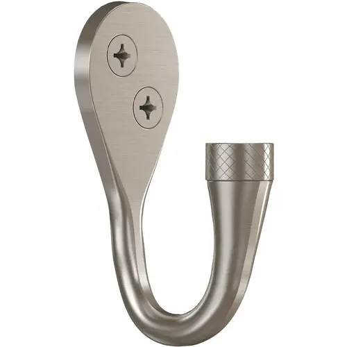 National Hardware N337-910 V1456 Powell Knurled Hook - pack of 2 - Satin Nickel