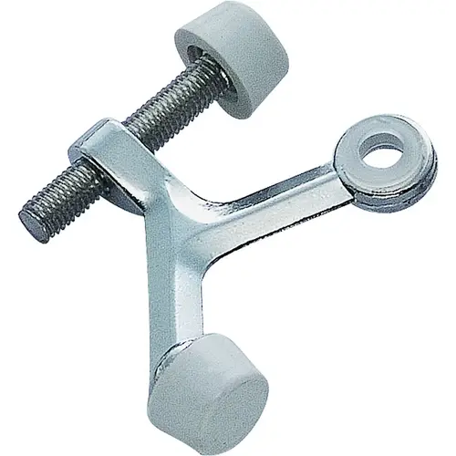 ProSource H20-B022-PS Light-Duty Hinge Pin Door Stop, 2-1/4 in Projection, Die-Cast Zinc & Plastic, Chrome