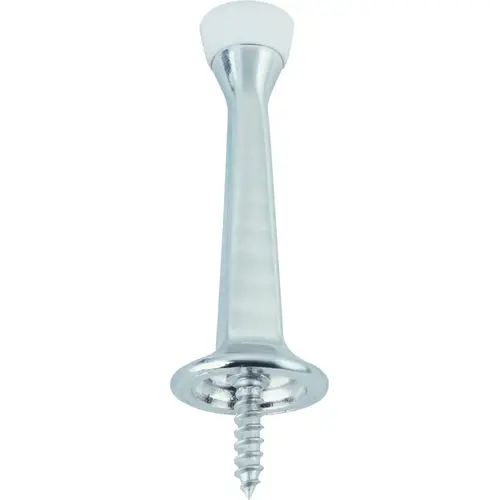 ProSource H20-Z025C-PS Heavy-Duty Rigid Door Stop, 15/16 in Dia Base, 3-1/8 in Projection, Die-Cast Zinc & Plastic White