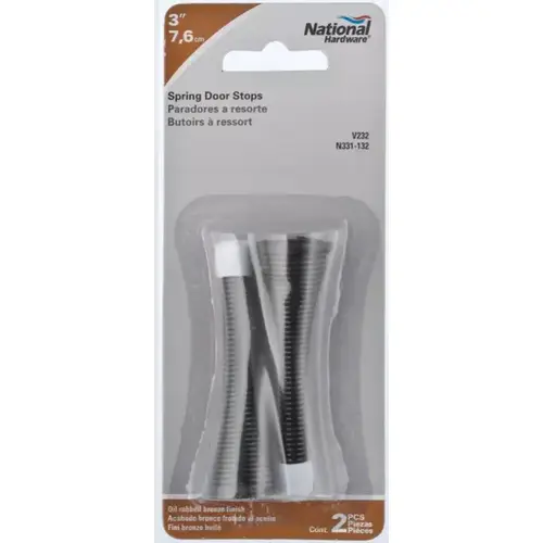 National Hardware N331-132 Door Stop, 3 in Projection, Steel, Oil-Rubbed Bronze - pack of 2
