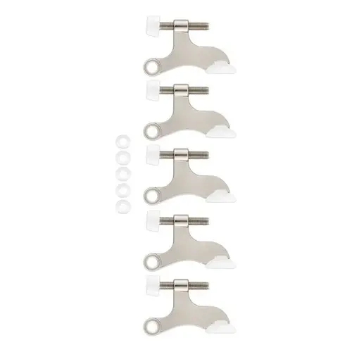 National Hardware N830-564 Hinge Pin Door Stop, 2-1/16 in Projection, Zinc, Satin Nickel - pack of 5