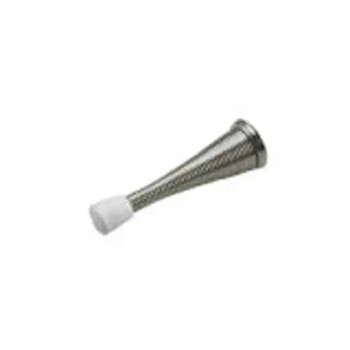 Onward 217NVB Flexible Door Stop, 31/32 in Dia Base, 3 in Projection, Metal, Nickel