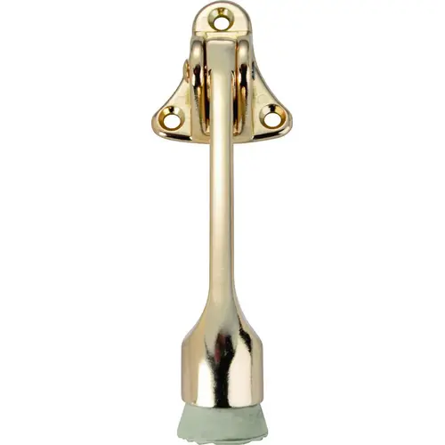 ProSource CL-230BB-PS Door Holder, 5-3/8 in L, 1-5/8 in W, 2 in H, Attaches to Door Mounting, Rubber/Zinc, Brass