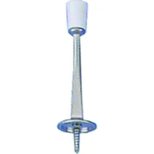 ProSource H20-Z023C-PS Heavy-Duty Rigid Door Stop, 15/16 in Dia Base, 3-1/8 in Projection, Die-Cast Zinc & Plastic Satin Nickel
