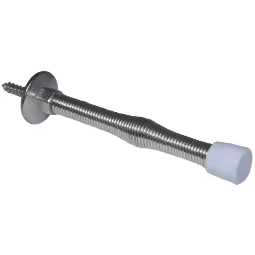 Ultra Hardware 61704 3 In. Polished Chrome Plastic Tip Spring Door Stop