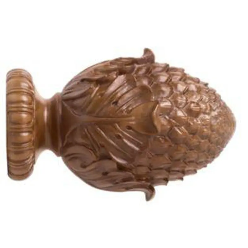 2" Wood Trends Oakleaf Cone Finial - 085 - Walnut