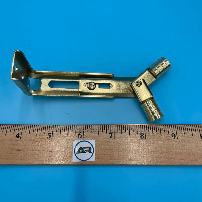 3/8" 2 Cup Brass Adjustable Angle Bracket for Cafe Curtains