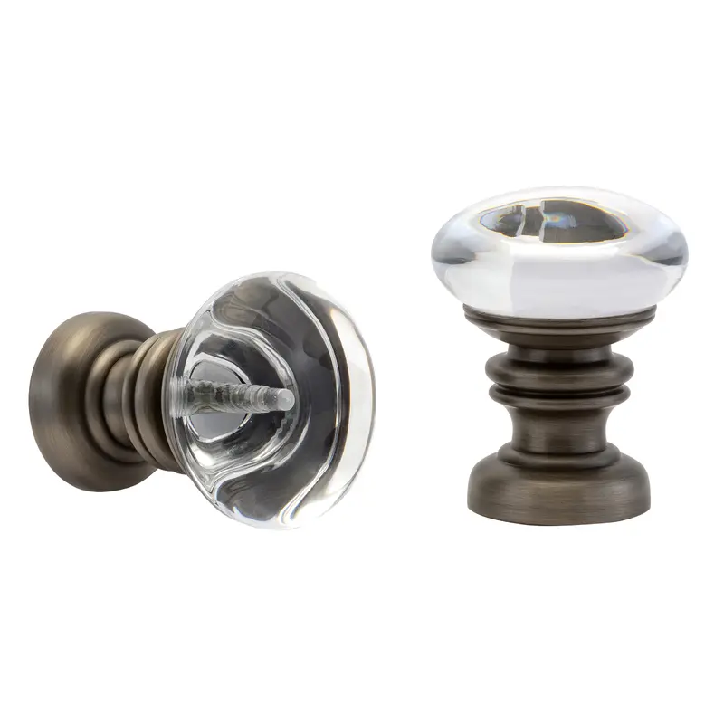 Kirsch Europa Finials 1-3/8" or 2" - Pair - Various Colors1-3/8" / Antique Silver