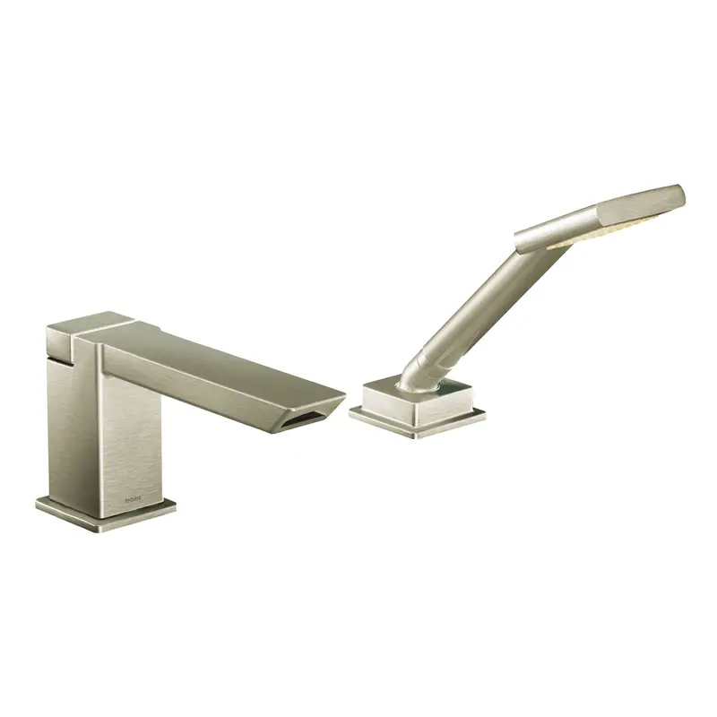 90 Degree Chrome high arc roman tub faucet includes hand shower IoDIGITAL(R) technologyChrome