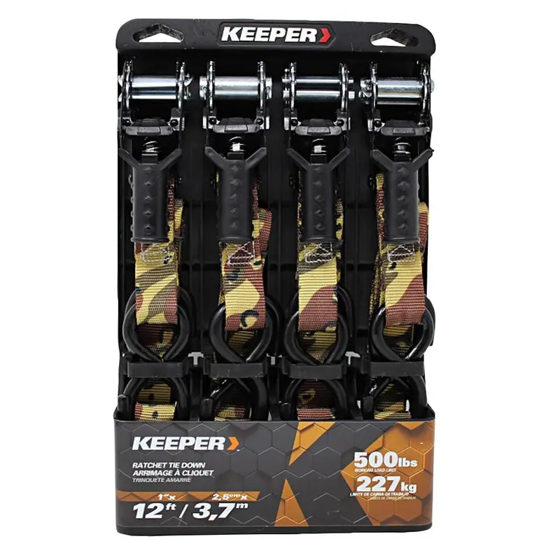 1 in. x 12 ft. Desert Camo Ratchet (4-Pack)