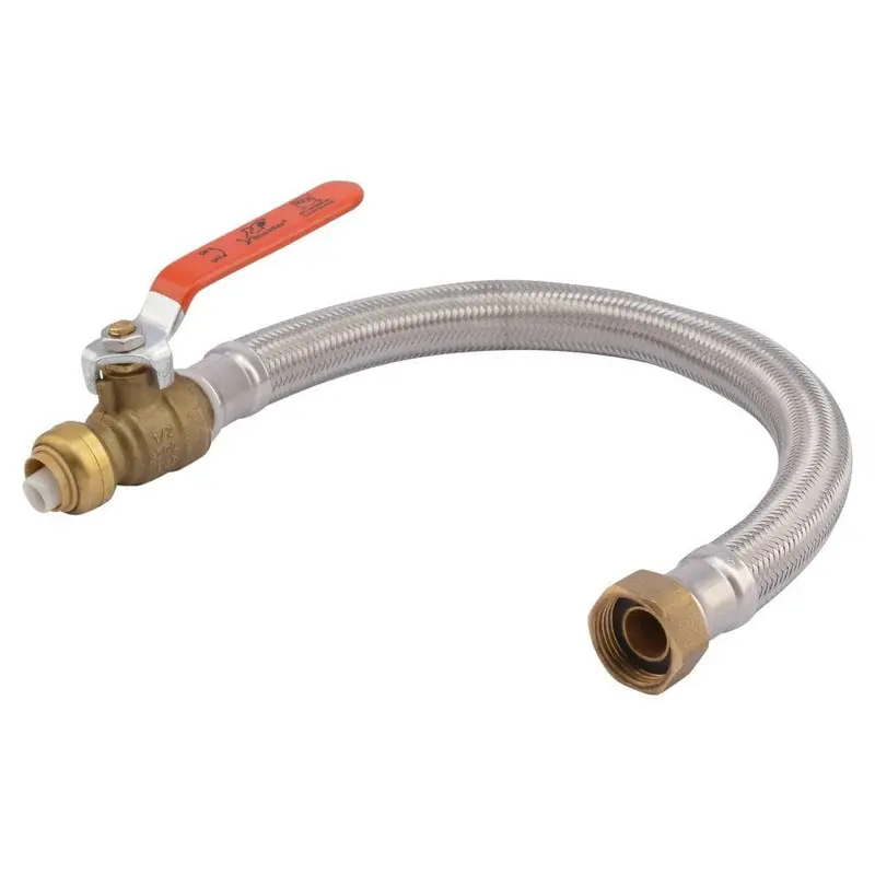 1/2 in. Push-to-Connect x 3/4 in. FIP x 18 in. Braided Stainless Steel Water Heater Connector with Integrated Ball Valve0.905 / each