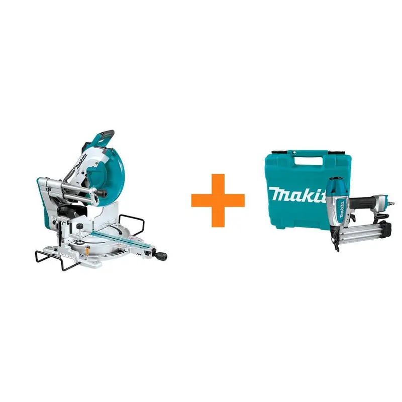 15 Amp 12 in. Dual-Bevel Sliding Compound Miter Saw with Laser with Bonus Pneumatic 2 in. 18-Gauge Brad Nailer72.765 / each