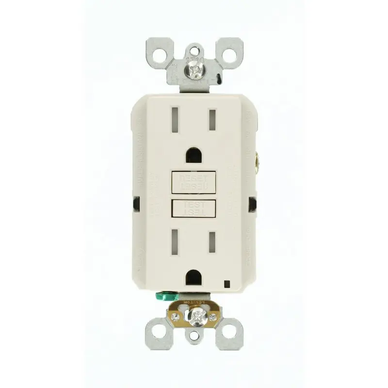 15 Amp 125-Volt Duplex SmarTest Self-Test SmartlockPro Tamper Resistant GFCI Outlet, Light AlmondBrown / .3 / 1