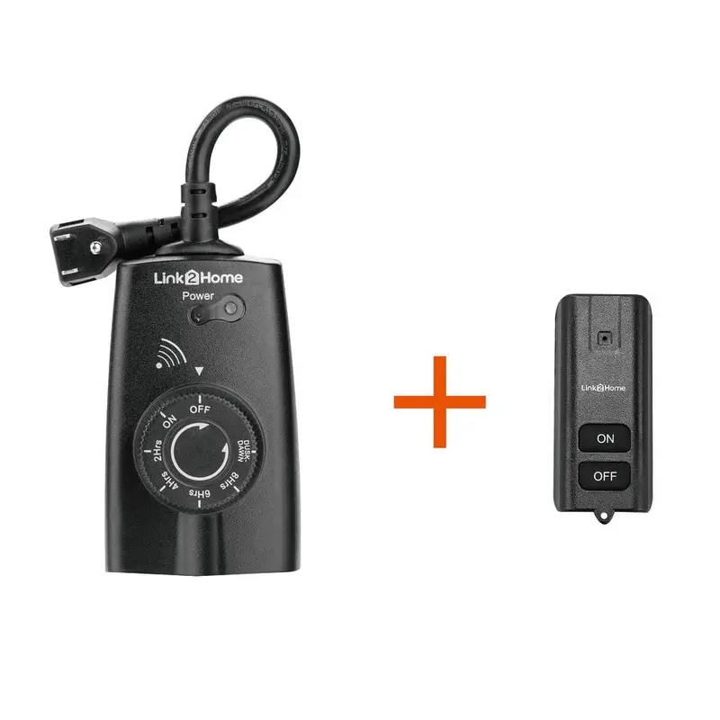 15 Amp Outdoor Plug-In Mechanical Dusk to Dawn Countdown Timer with 2 Grounded Outlets and 1 Remote, Black0.65 / each