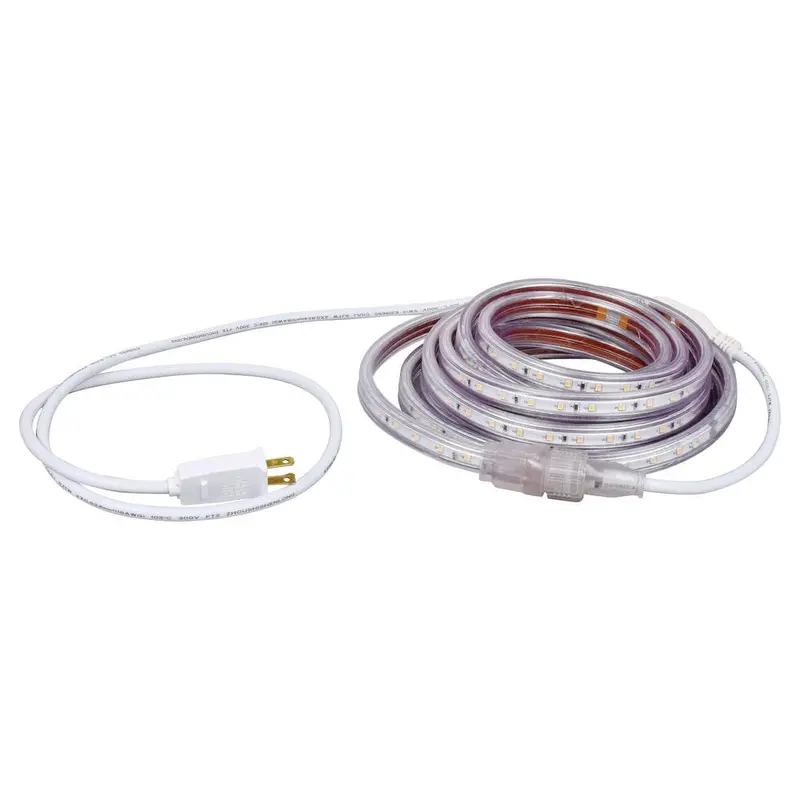 16.4 ft. 30-Watt Plug-In Outdoor Flex LED Landscape Lighting Set Deck Rail Light Bright White 3000K, White1.443 / each