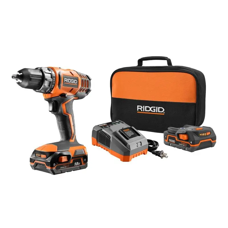 18-Volt Lithium-Ion Cordless 2-Speed 1/2 in. Compact Drill/Driver Kit with (2) 1.5 Ah Batteries, Charger, and Tool Bag2 Batteries & Charger Included / 8.22