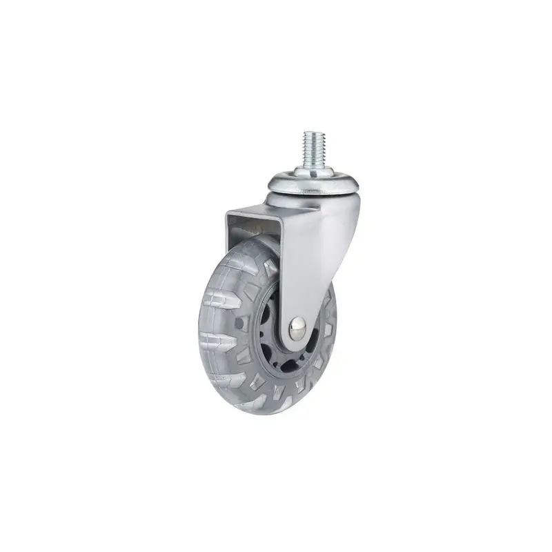 2-15/16 in. Light Grey Swivel Without Brake Threaded Stem Caster, 99.2 lb. Load Rating