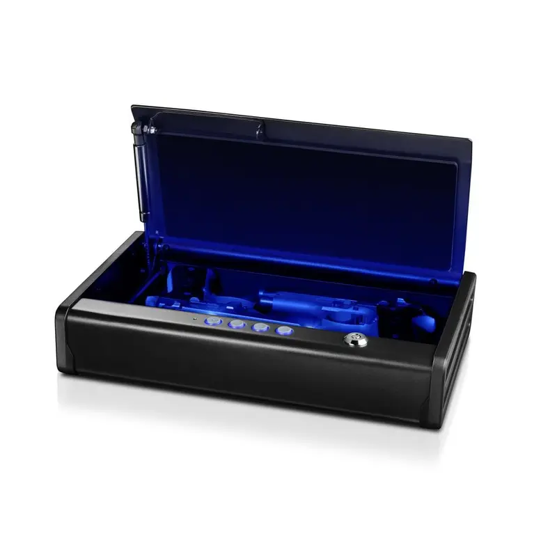 2-Gun Quick Access Electronic Combination Lock Pistol Safe with Interior LED Light in Black