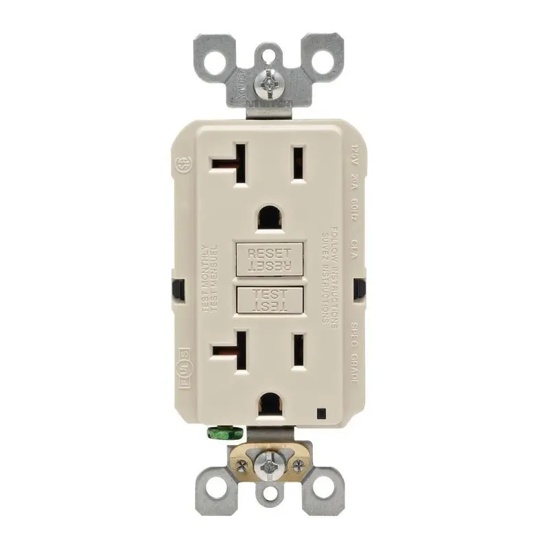 20 Amp Self-Test SmartlockPro Slim Duplex GFCI Outlet, Light AlmondWhite / .3 / 1