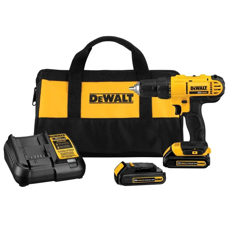 20-Volt MAX Lithium-Ion Cordless 1/2 in. Drill/Driver Kit with (2) 20-Volt Batteries 1.3Ah, Charger and Tool Bag6.75 / each