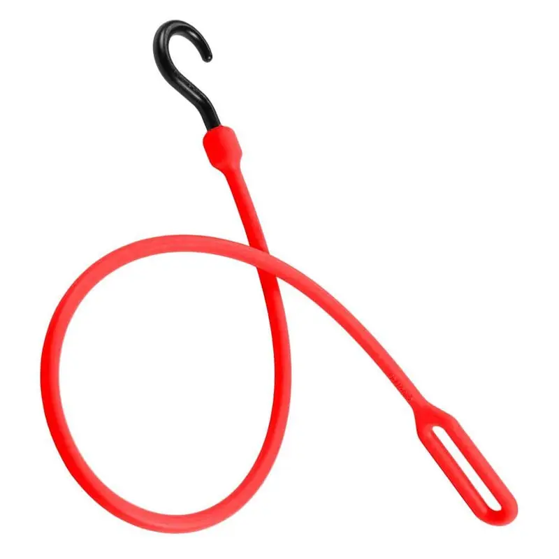 30 in. Polyurethane Loop End Bungee Cord with Molded Nylon Hook in Red