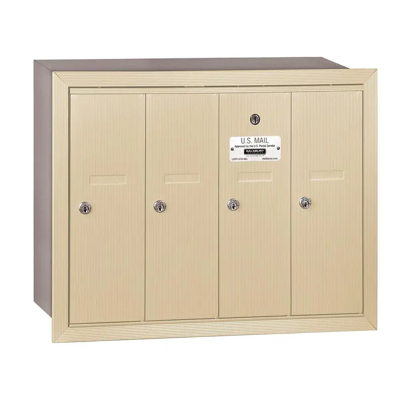 3500 Series Sandstone Recessed-Mounted Private Vertical Mailbox with 4 DoorsAluminum / 30.0