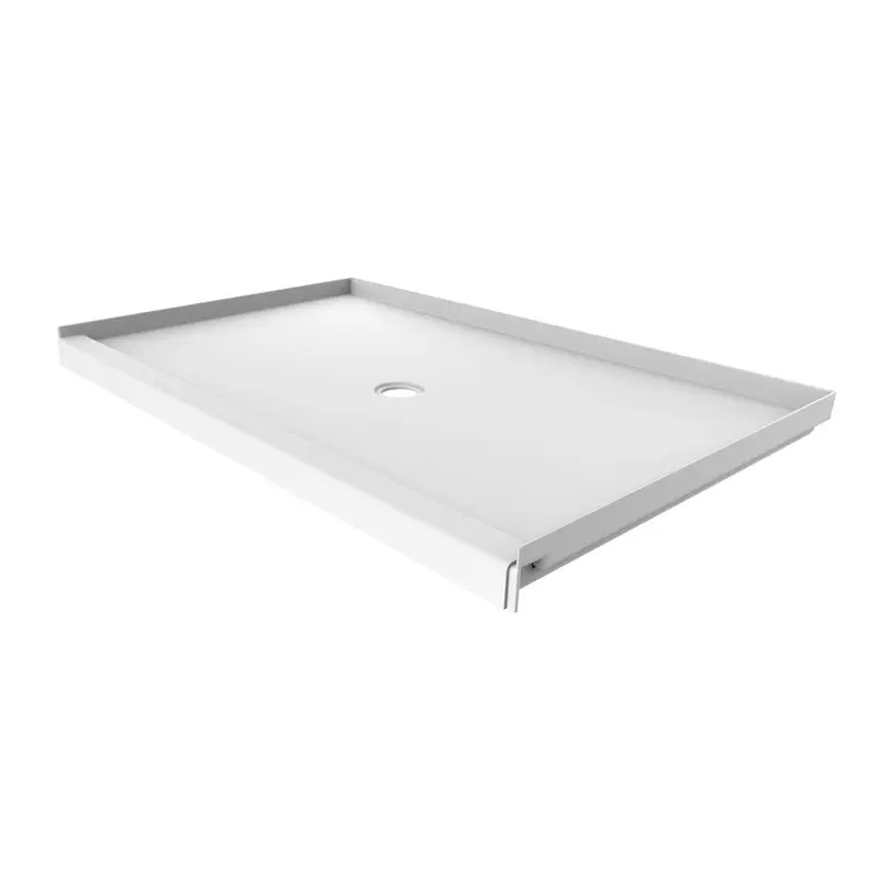 36 in. x 60 in. Single Threshold Shower Base with Center Drain in WhiteRainforest / Center / 38