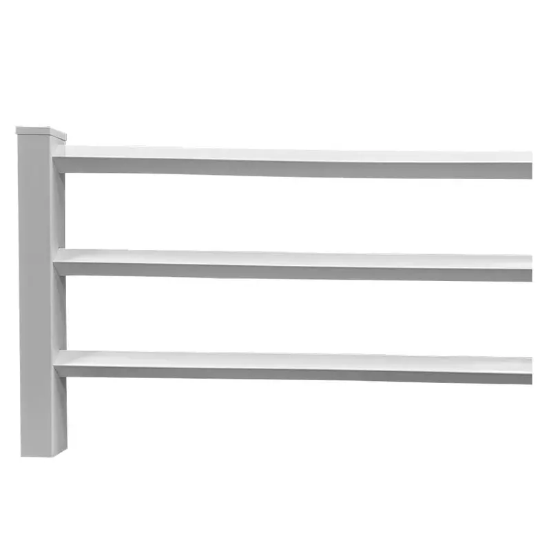 4 ft. x 8 ft. White Vinyl 3-Rail Diamond Fence Panel with 3 Rails, Post and Cap30 / each