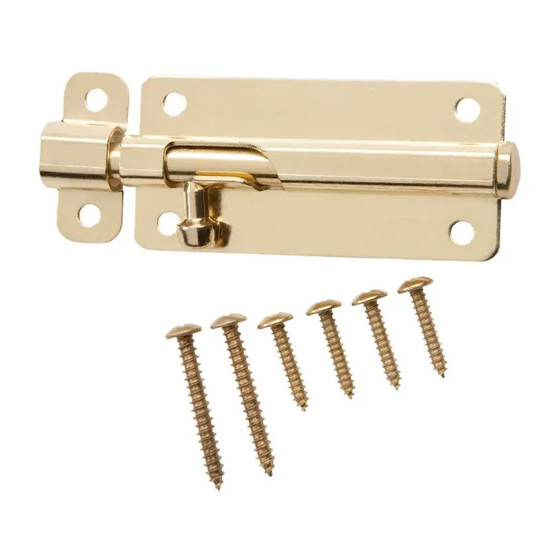 4 in. Bright Brass Spring-Lock Barrel Bolt