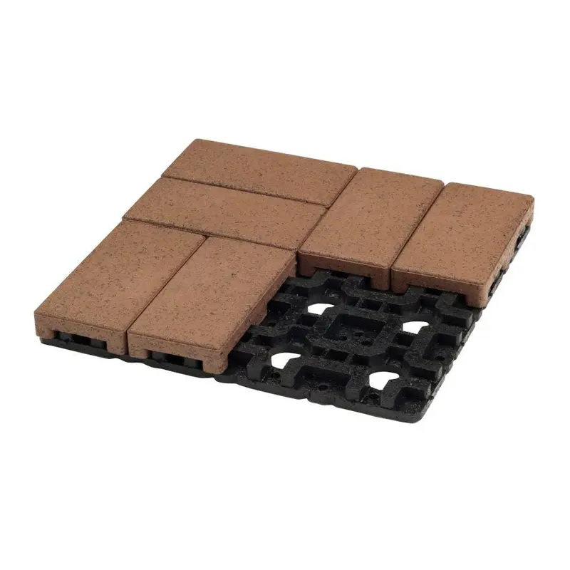 4 in. x 8 in. Boardwalk Composite Resurfacing Paver Grid System (8 Pavers and 1 Grid)x 16 / Olive / 11.55