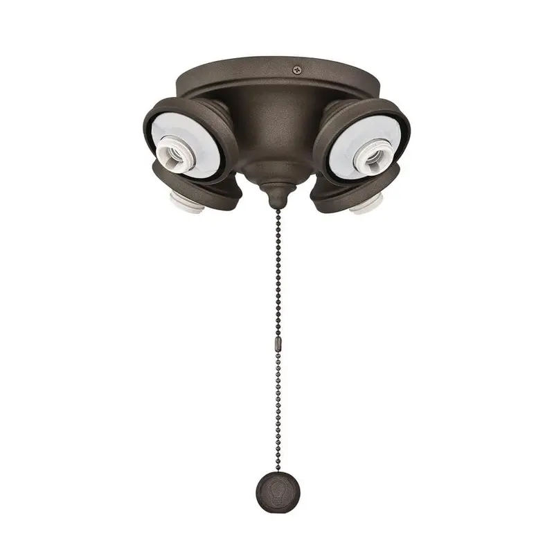 4-Light Matte Greige Ceiling Fan Fitter LED Light Kiteach