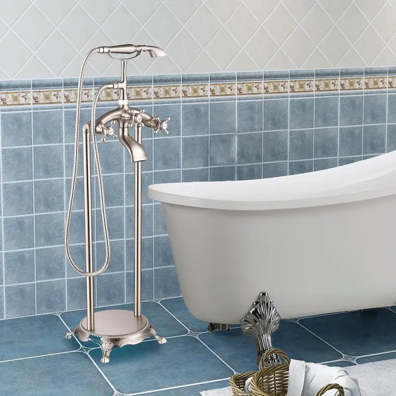 40 in. H x 8 in. W Single-Handle Claw Foot Tub Faucet with Hand Shower in Brushed Nickel17 / each