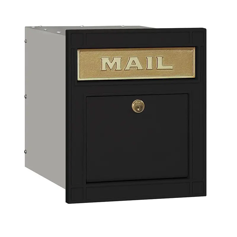 4100 Series 11.5 in. W x 13.25 in. H x 15.75 in. D Black Locking Plain Door Cast Aluminum Column MailboxBeige / 20.0 / Large