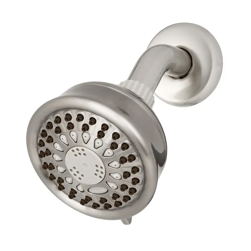 5-Spray 3.8 in. Single Wall Mount Low Flow Fixed Shower Head in Brushed NickelChrome / .526