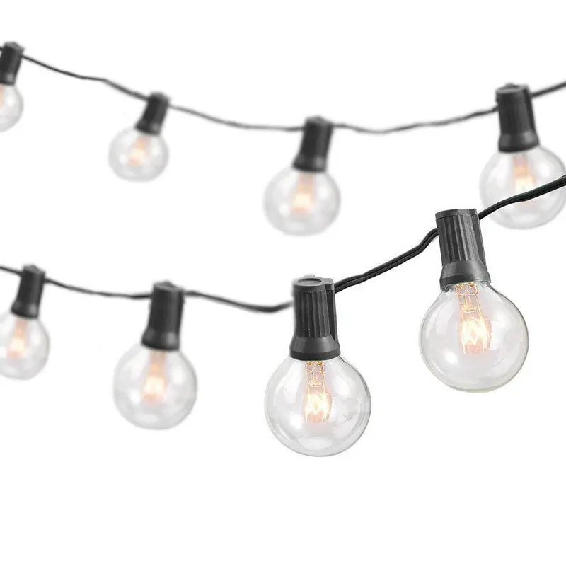 50 ft. Indoor/Outdoor Weatherproof Party String Lights with 50 Sockets Light Bulbs IncludedBlack/50 Ft. / 1 Pack