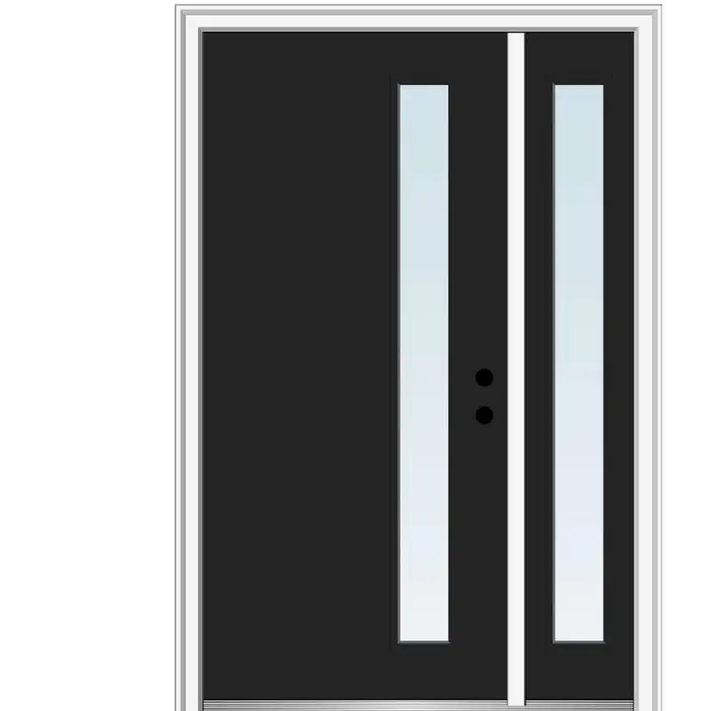51 in. x 81.75 in. Viola Clear Low-E Left-Hand Inswing 1-Lite Midcentury Painted Steel Prehung Front Door with SideliteYellow Flash / 48 x 80 / Right-Hand/Inswing