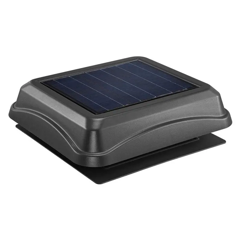 537 CFM Black Plastic Solar Powered Attic Fan with Built-in Screen537 / Black / 24