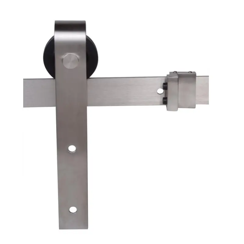 8 ft. Satin Nickel Standard Style Rollers Barn Door Hardware Kit