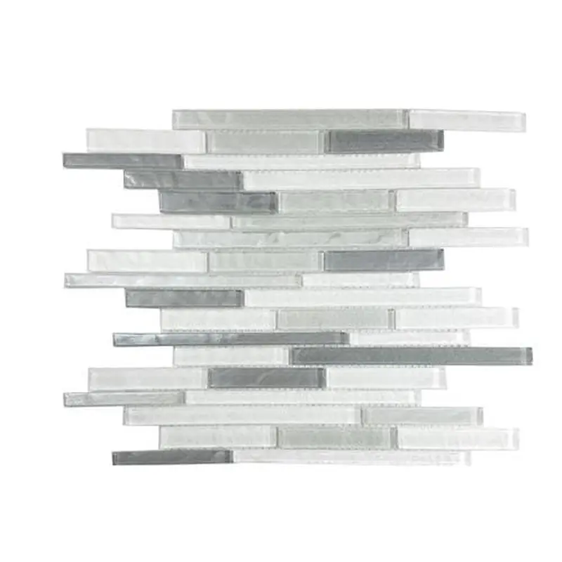 Abolos Geo 12-Pack Gray 12-in x 12-in Glossy Glass Mosaic Wall Tilesq/ft