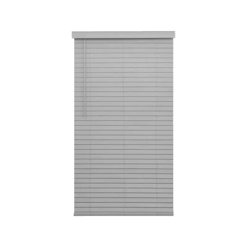allen   roth 2-in Slat Width 47.5-in x 72-in Cordless Gray Faux Wood Room Darkening Faux Wood Blinds