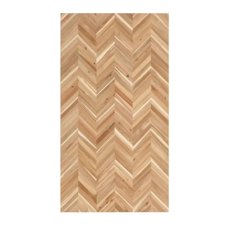 allen   roth 6-ft x 39-in x 1.5-in Natural Chevron Straight Acacia Butcher Block Countertop