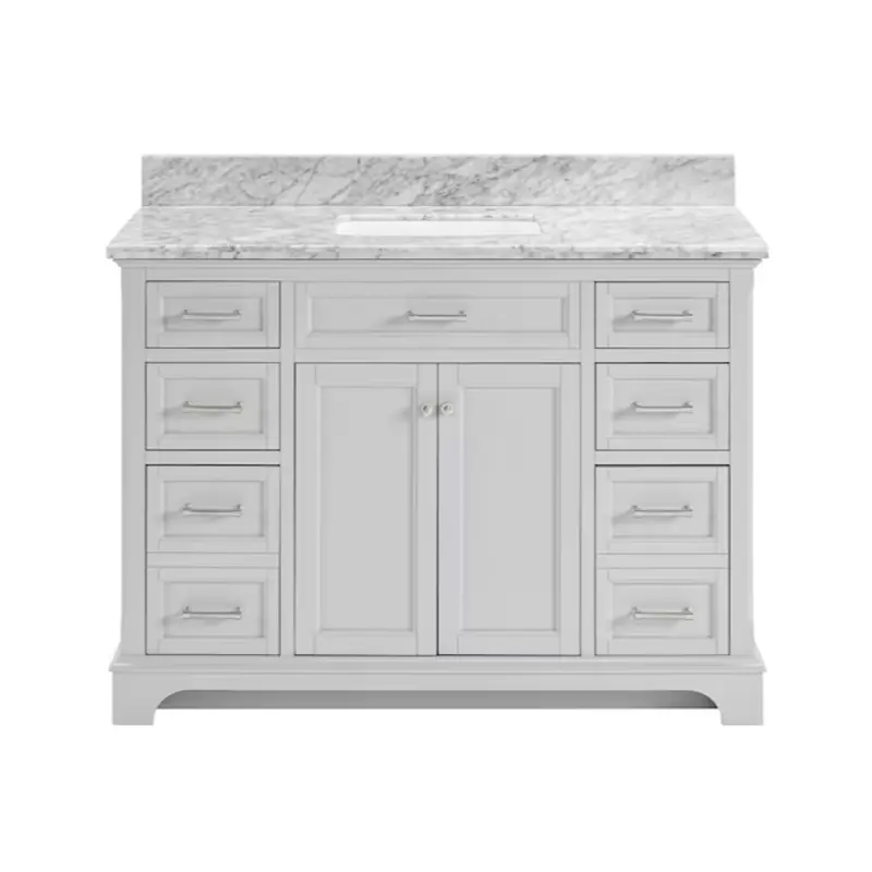 allen   roth Roveland 48-in Light Gray Undermount Single Sink Bathroom Vanity with Carrara Natural Marble Top