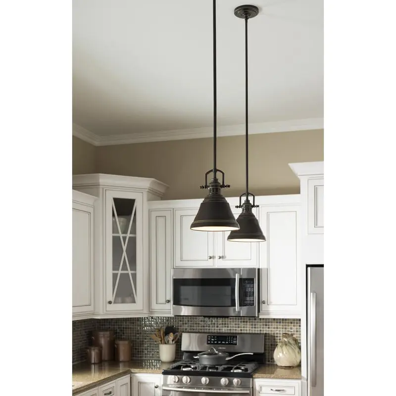 allen   roth Bronze Industrial Bell Pendant Light