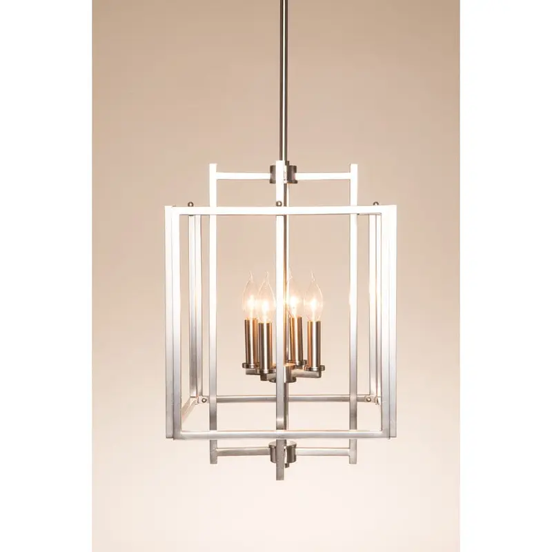 allen   roth Brushed Nickel Industrial Geometric Pendant Light