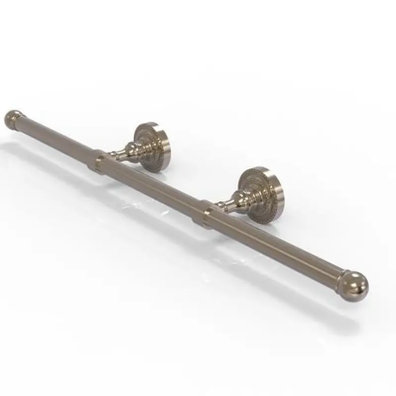Allied Brass Dottingham Collection Wall Mounted Horizontal Guest Towel Holder in Antique Pewter