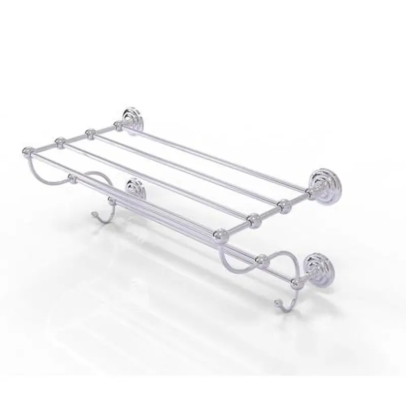 Allied Brass Prestige Que New Collection 24-in Train Rack Towel Shelf in Polished Chrome