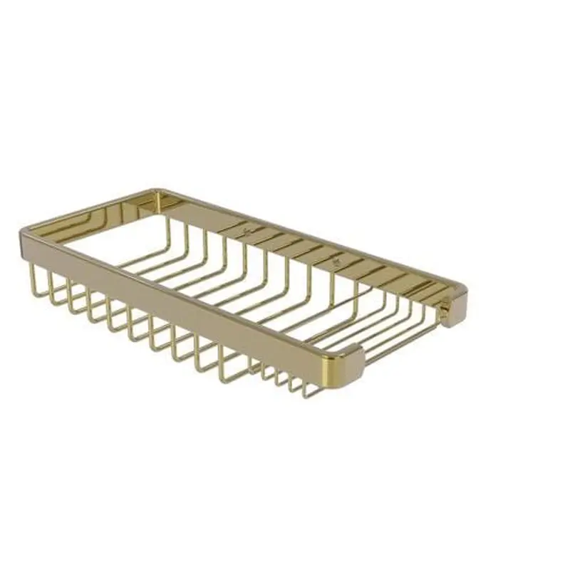 Allied Brass Rectangular Combination Shower Basket in Unlacquered Brass