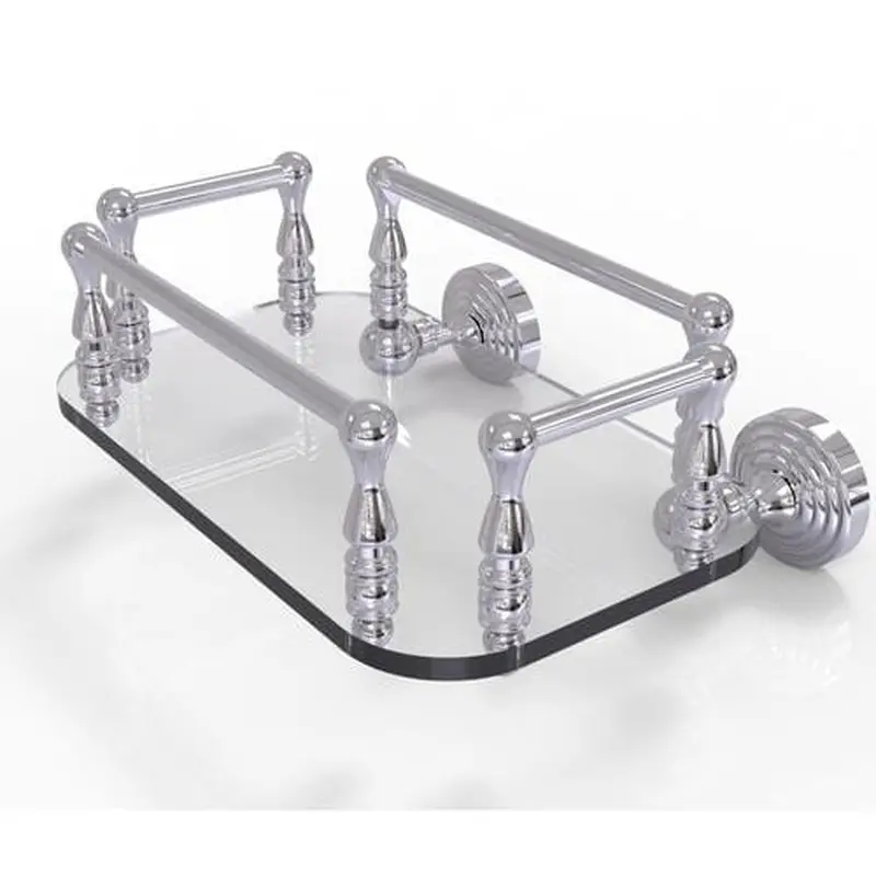 Allied Brass Waverly Place Collection Wall Mounted Glass Guest Towel Tray in Polished Chrome