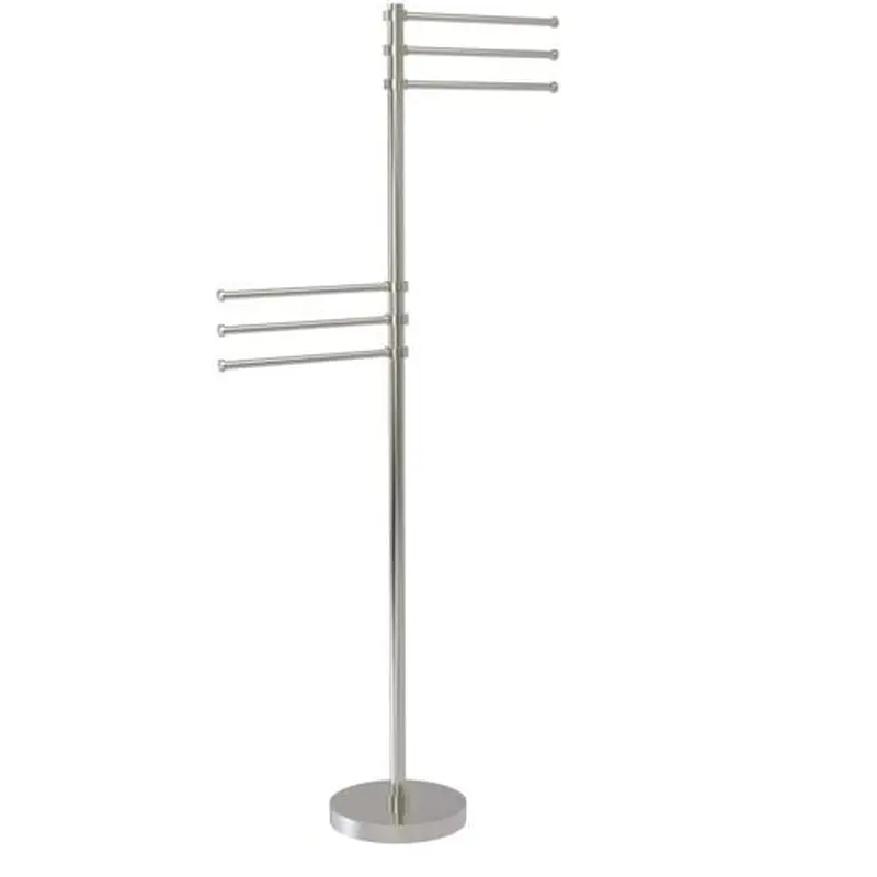 Allied Brass Satin Nickel Freestanding Towel RackPolished Nickel