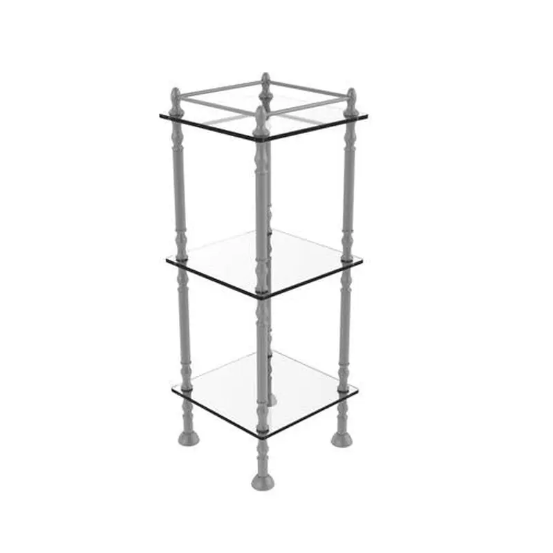 Allied Brass Three Tier Etagere with 14-in x 14-in Shelves in Matte Gray